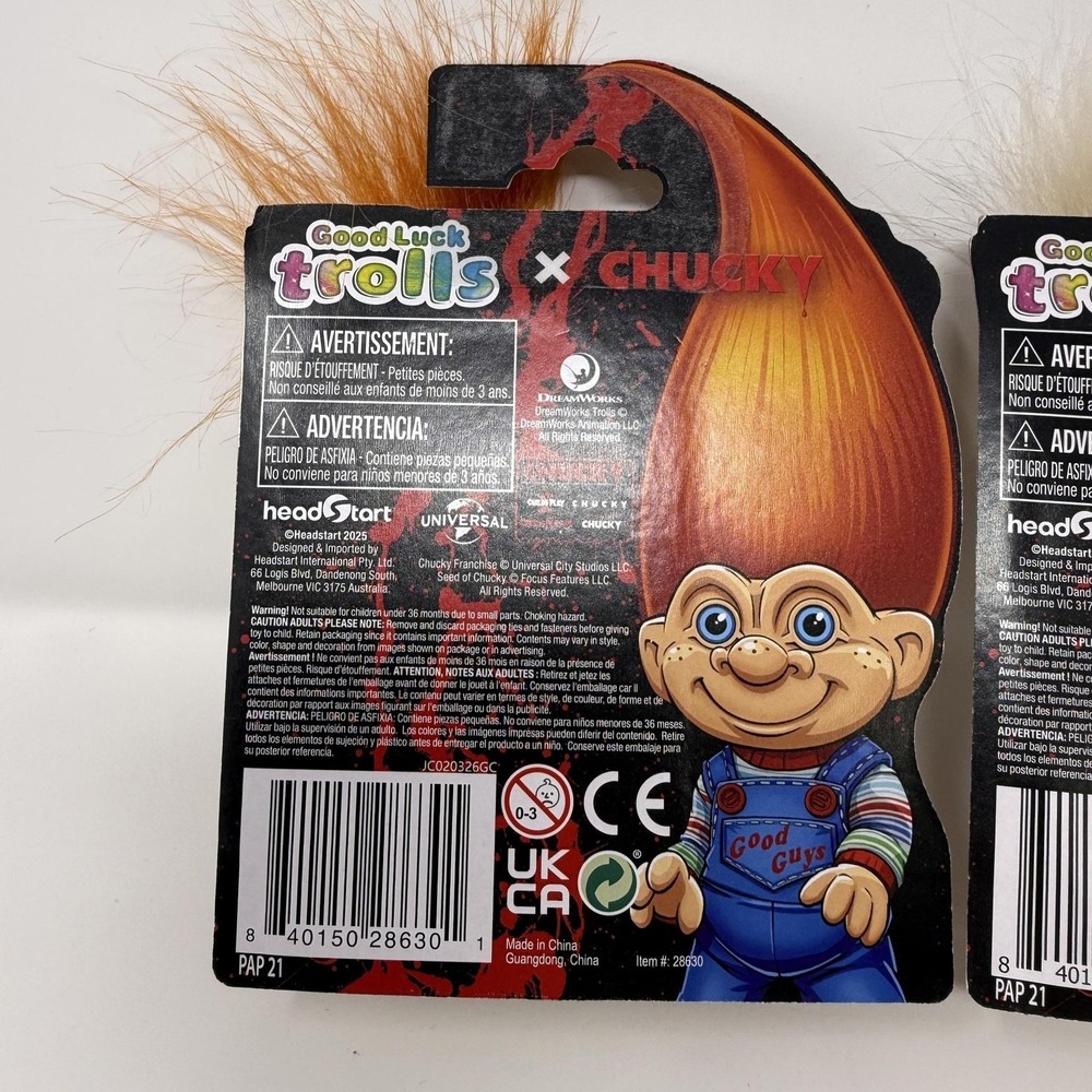 Good Luck Trolls X Chucky Chucky & Tiffany Figure Set 2pc Toy New Multicolor - Picture 5 of 6